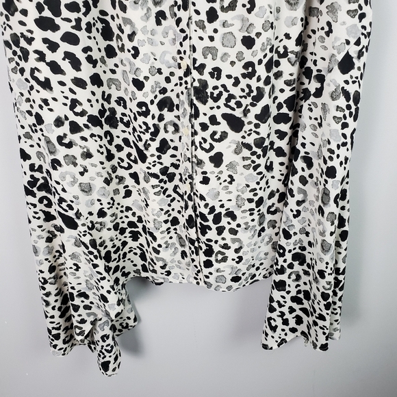 Lane Bryant Dress Black White Cheetah Print Button Front Dress 18/20 - Picture 6 of 8